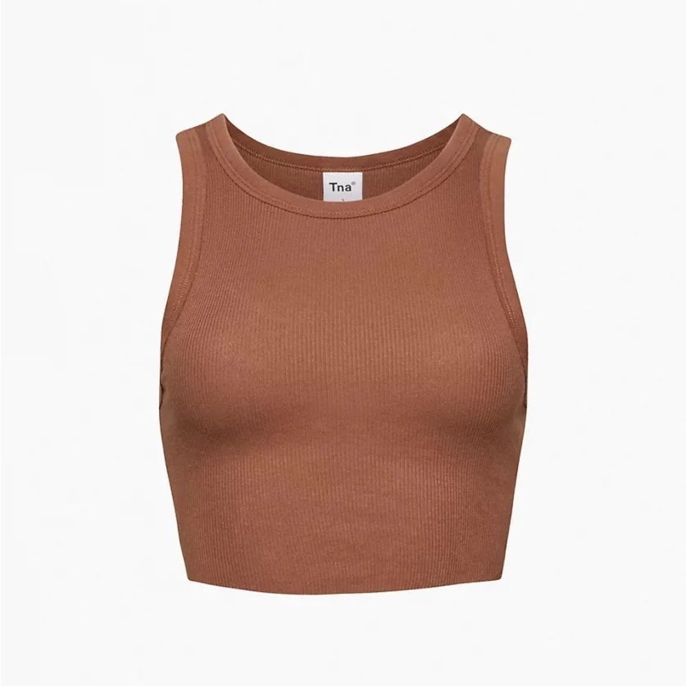 TNA ribbed cropped racer tank